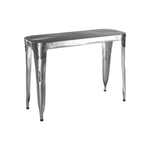 Avro Antique Silver Finish Console Table with Rivet Detail
