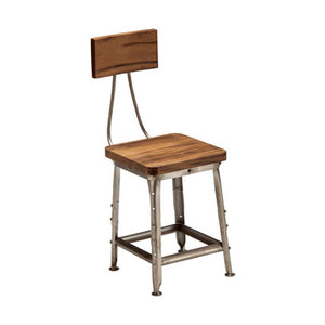 Apex Natural Wood and Antique Silver Finish Dining Chair