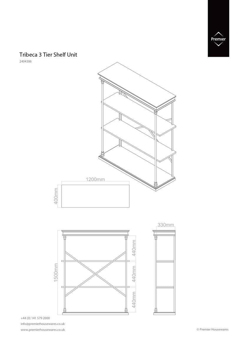 Tribeca 3 Tier Shelf Unit