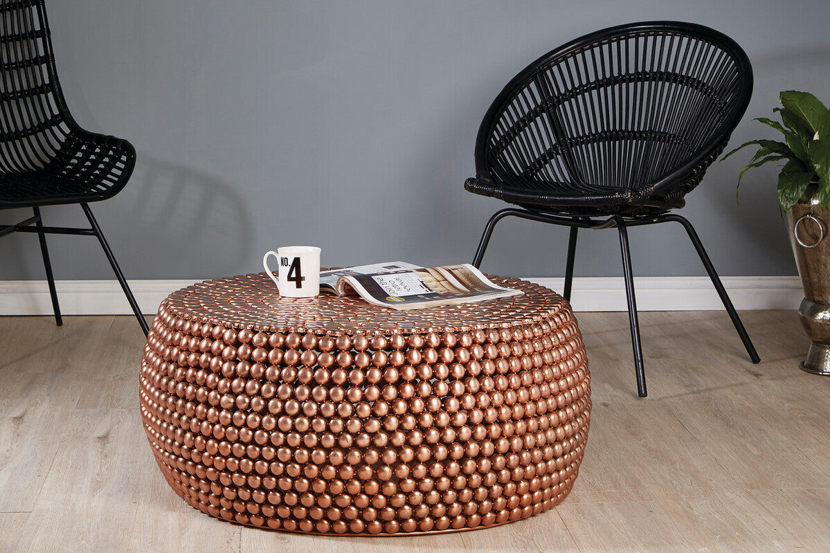 Templar Beaded Iron Copper Coffee Table