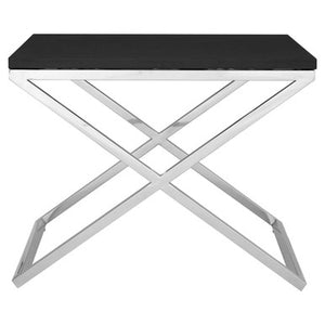 Tribute Black Leather Effect Side Table