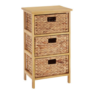 Padstow 3 Basket Drawers Natural Water Storage Unit