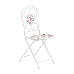 Cafe Cassis Cream Metal Folding Bistro Chair
