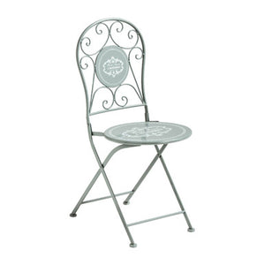 Cafe Cassis Grey Metal Folding Bistro Chair