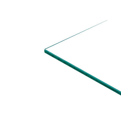 Tempered Glass Top O-Shaped Side Table with Black MDF Base, Halo