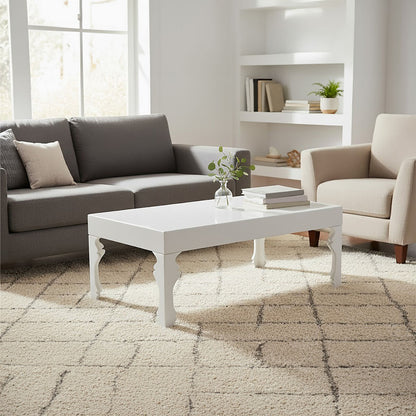 Luis White High Gloss Finish Coffee Table