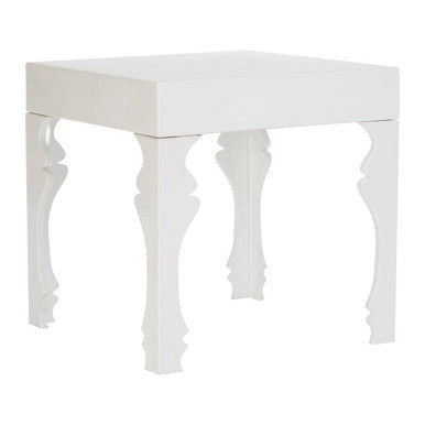 Luis White High Gloss Side Table