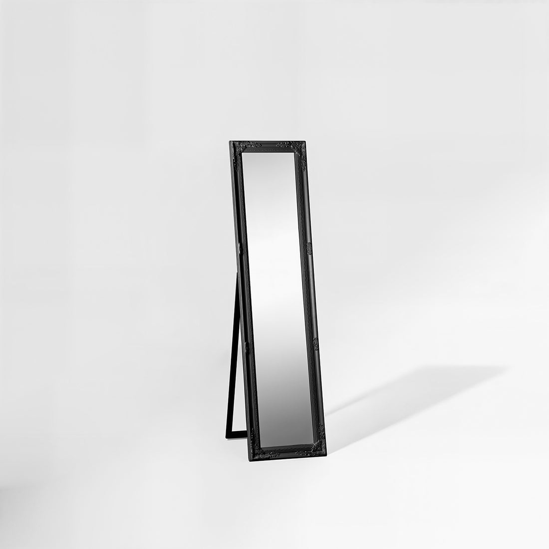 Brussels Vintage Floor Standing Black Chic Mirror