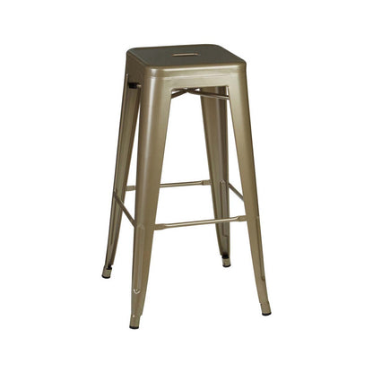 Champagne Powder Coated Metal Cubic Stool
