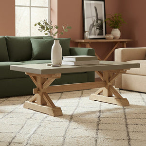 Pompeii Natural and Grey Finish Wooden Coffee Table