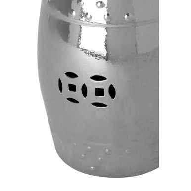 Torcello Complements Silver Finish Table And Stool