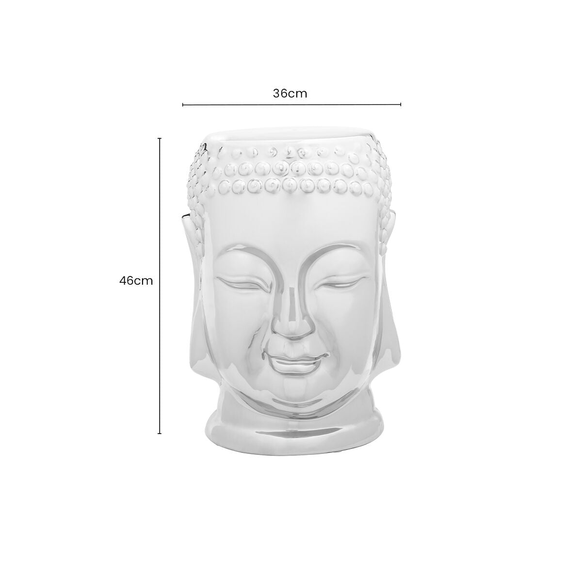 Torcello Complements Silver Buddha Ceramic Side Table