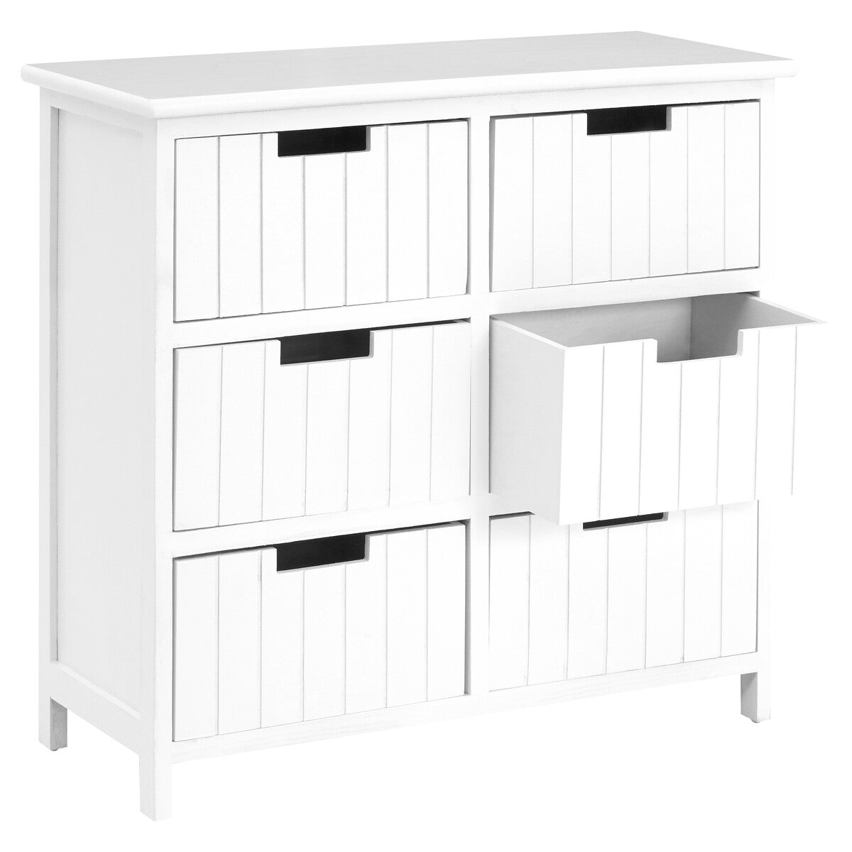 New England White Mdf 6 Drawers Chest