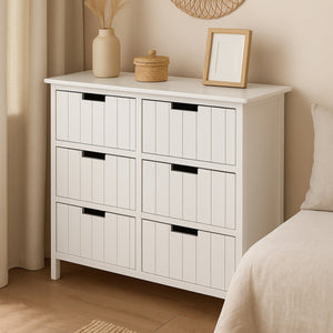 White Mdf 6 Drawers Chest | New England