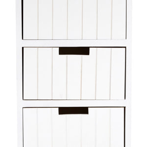 New England White Wooden 3 Drawer Chest