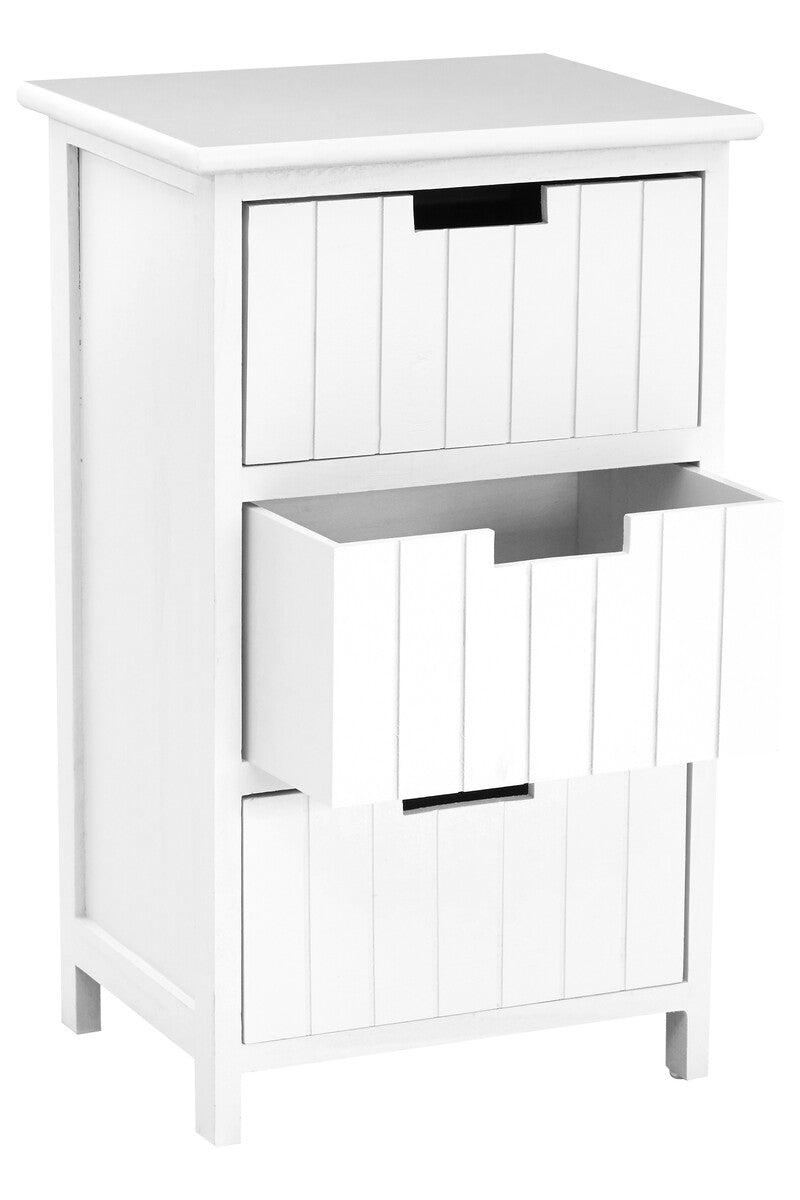 New England White 3 Drawers Chest