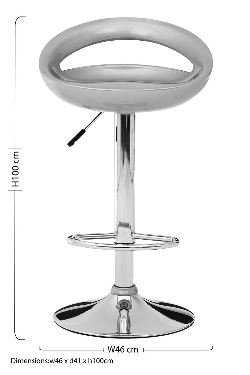 Seleno Silver ABS Bar Stool - image 7