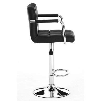 Starz Black Leather Effect Bar Chair