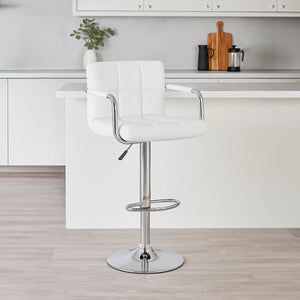 Starz White Leather Effect Bar Chair