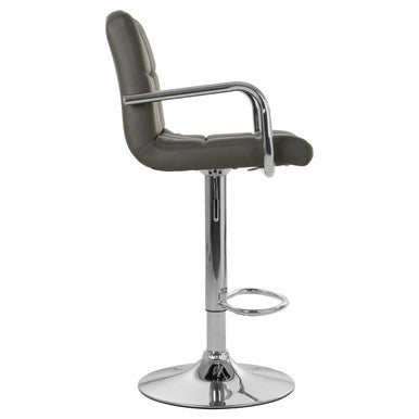 Starz Grey Leather Effect Bar Chair