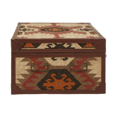 Decorative box with geometric pattern on a white background