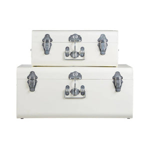 Parley Set Of Two Ivory Storage Trunks