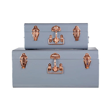 Parley Set Of Two Grey Storage Trunks