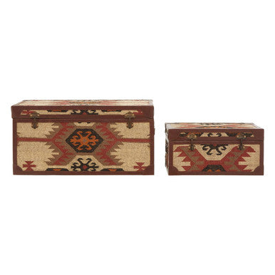 Set Of 2 Multi Print Storage Trunks