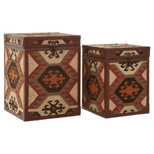 Aztec Set Of Two Side Table Trunks