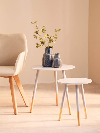 Set Of Two Viborg Grey Round Side Tables