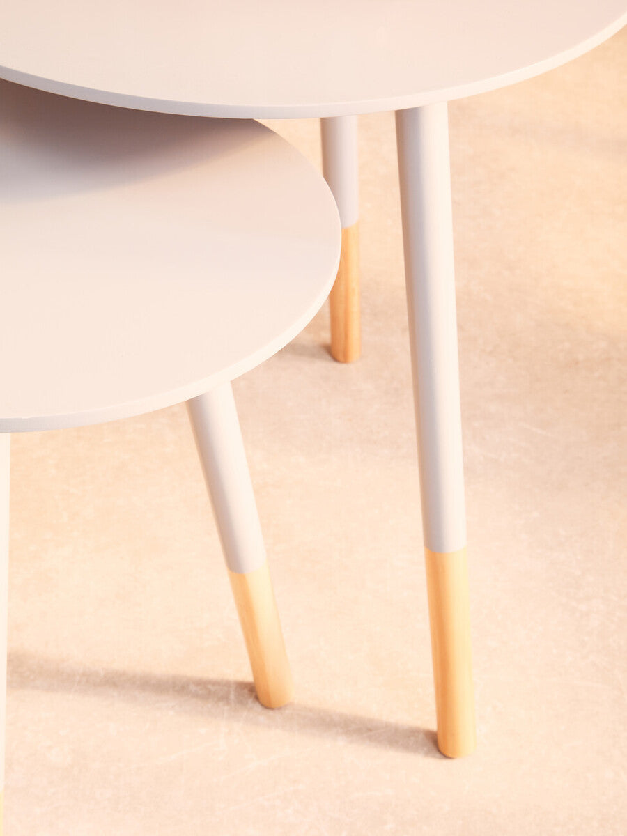 Viborg Set Of Two Grey Round Side Tables