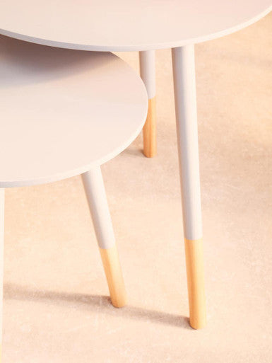 Set Of Two Viborg Grey Round Side Tables