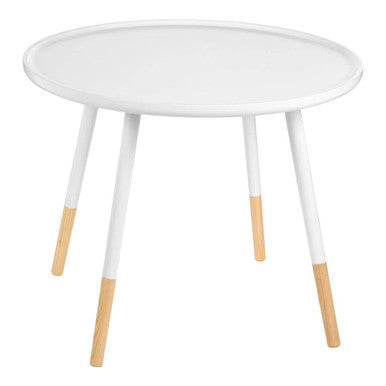 Viborg White And Natural Small Round Side Table