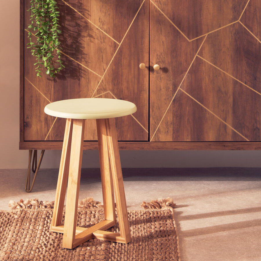 Viborg Green Bamboo Round Stool