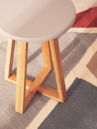 Viborg Grey Bamboo Round Stool