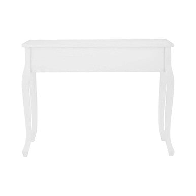 White Coastal Pinewood Console Table with Mix Material Drawer Fronts, Weymouth