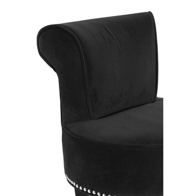 Regents Park Black Velvet Bar Chair