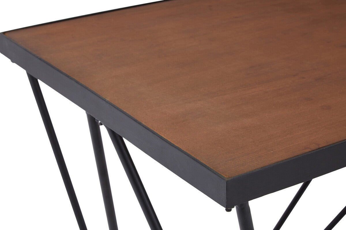 Brown Wood Top Console Table with Black Iron Legs, New Foundry
