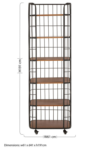 New Foundry Wood and Metal 6 Tier Shelf Unit