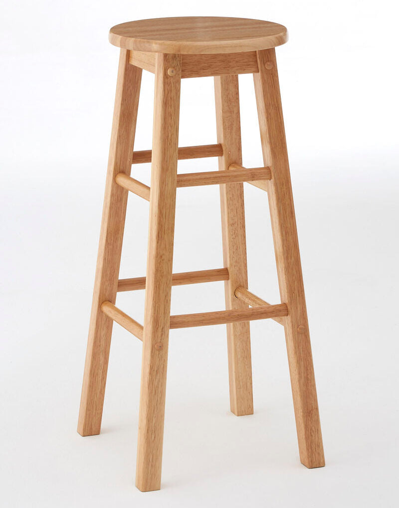 Wooden bar stool on a white background