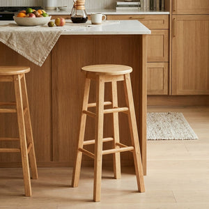 Selby Natural Tropical Hevea Wood Tall Bar Stool