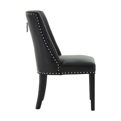 Rodeo Black Leather Effect Dining Chair