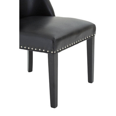 Rodeo Black Leather Effect Dining Chair