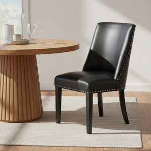 Rodeo Black Leather Effect Ring Back Dining Chair
