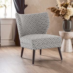 Regents Park Black and Cream Greek Key Design Accent Chair