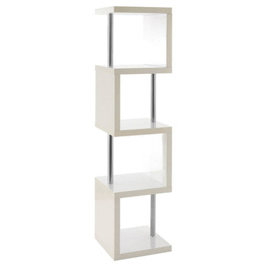 Maze 4 Tier White Gloss Shelf Unit