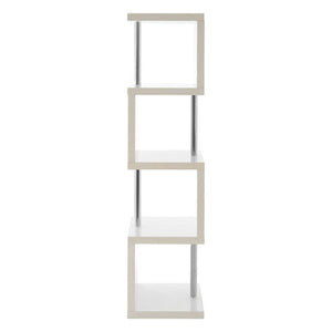 Maze White Gloss Finish 4 Tier Shelf Unit