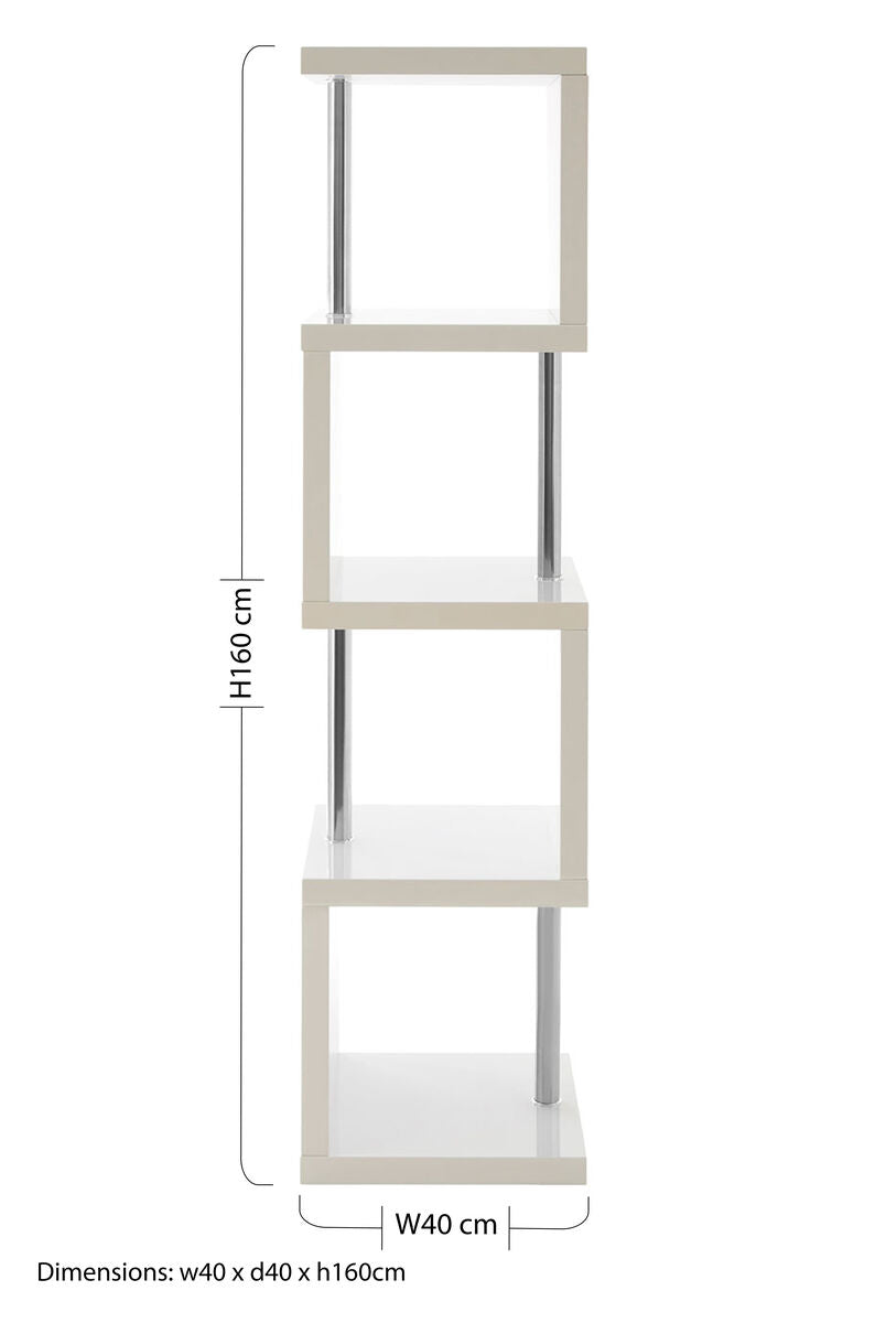 Maze 4 Tier White Gloss Shelf Unit - image 8