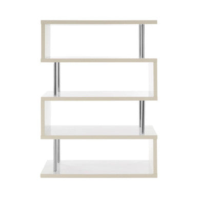 Maze 4 Tier White Gloss Wide Shelf Unit