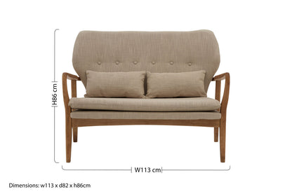 Stockholm Birch Wood Frame 2 Seat Sofa
